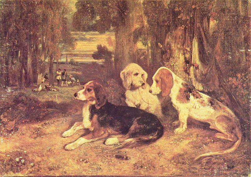 Alexandre-Gabriel Decamps Jagdhunde oil painting picture